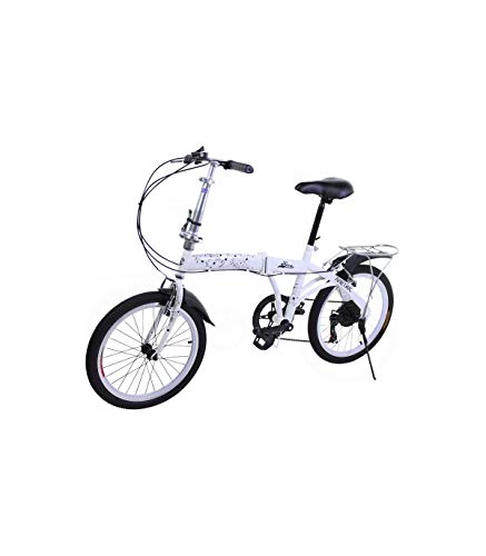 Riscko Bicicleta Plegable Metric Blanca con 6 Velocidades Manillar y Sillín Ajustables