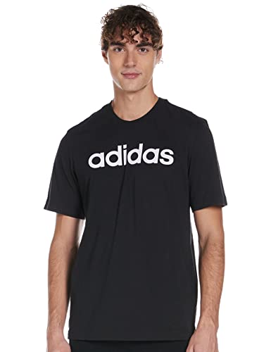 adidas Essentials Linear Logo tee Camiseta, Hombre, Black/White, L