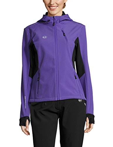 Ultrasport Advanced Chaqueta softshell para mujer Bibi, chaqueta funcional moderna de dos colores, chaqueta outdoor, Púrpura/Negro, S