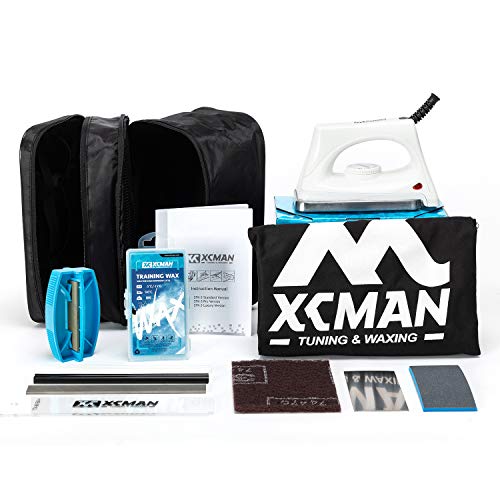 XCMAN - Kit completo de afinación y encerado para esquís, snowboard con hierro encerado, cera de esquí, afinador de bordes, PTEX para afinar, reparar y encerar