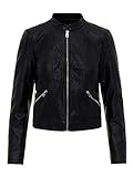 Vero Moda Vmkhloe Favo Faux Leather Jacket Noos Chaqueta, Negro (Black), 42 (Talla del Fabricante: Large) para Mujer