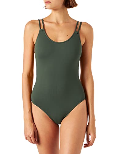 Seafolly Double Strap Maillot bañadores, Verde (Forest Forest), 38 (Talla del Fabricante: 10) para Mujer