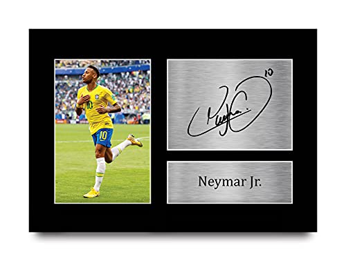 HWC Trading A4 Neymar Jr Regalo Brasil Imagen Impresa: El Autógrafos Para Los Aficionados Y Seguidores Firma - A4