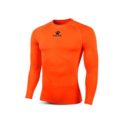 KELME Adult Thermical L/S Tshirt Camiseta Térmica, Hombre, Neon Orange Black, S