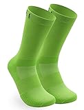 NORTEI Calcetines Verdes para Ciclismo, MTB y Running de Caña Alta para Hombre y Mujer – Infinity Green (XL (46-48))