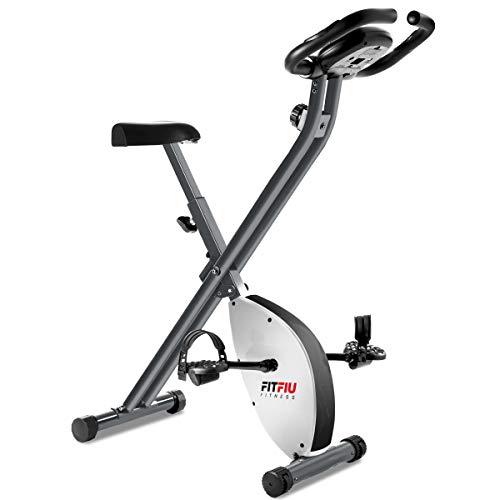 FITFIU Fitness BEST-200 - Bicicleta Estática plegable con disco de inercia de 8 kg, Pulsómetro, regulable a 8 niveles de esfuerzo, entrenamiento cardio moderado y rehabilitación, peso máx 110 kg