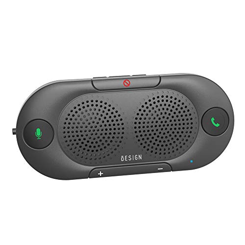 Besign BK06 Manos Libres Bluetooth para Coche, Altavoz Bluetooth Coche, Potente 2 X 2W, Soporta GPS y Música, Auto Encendido Apagado, Conectividad de Doble Enlace y Clip Visor