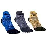 Ｈｅｍｌｉｔｙ HEMLITY Calcetines de 5 Dedos Coolmax calcetines ligeros y transpirables Secado Rápido Calcetines Deportivos Cómodos (M 39–42, H# 3 Par/Azul, Gris, Amarillo)