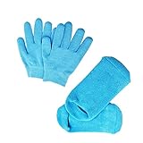 Pinkiou Soften SPA Gel Hidratante guantes y calcetines para hidratar el cuidado de la piel agrietada (azul)