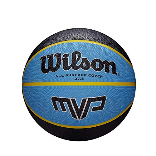 Wilson WTB9017XB03 Pelota de Baloncesto MVP Caucho Interior y Exterior, Unisex-Adult, Negro/Azul, 3